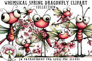 Whimsical Spring Dragonfly Clipart, an Illustration by OK Design (Thumbnail 1 of 6)