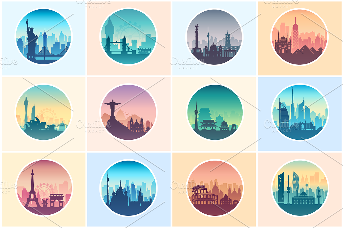 Famous Cities Landscape Collection, an Illustration by Chuhastock (Photo 12 of 15)