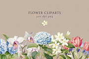 Floral Seamless Patterns + Cliparts, a Pattern Graphic by Olya Creative (Thumbnail 6 of 20)