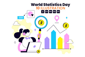 10 World Statistics Day Illustration, a Finance Illustration by denayunebgt