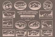 Mountain Scenes Silhouettes Vector 5, an Object Illustration by Seaquint (Thumbnail 2 of 5)