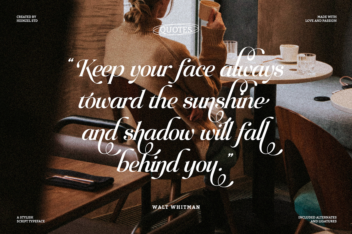 Raillouise Stylish Script Font, a Script Font by Heinzel Std (Photo 9 of 16)