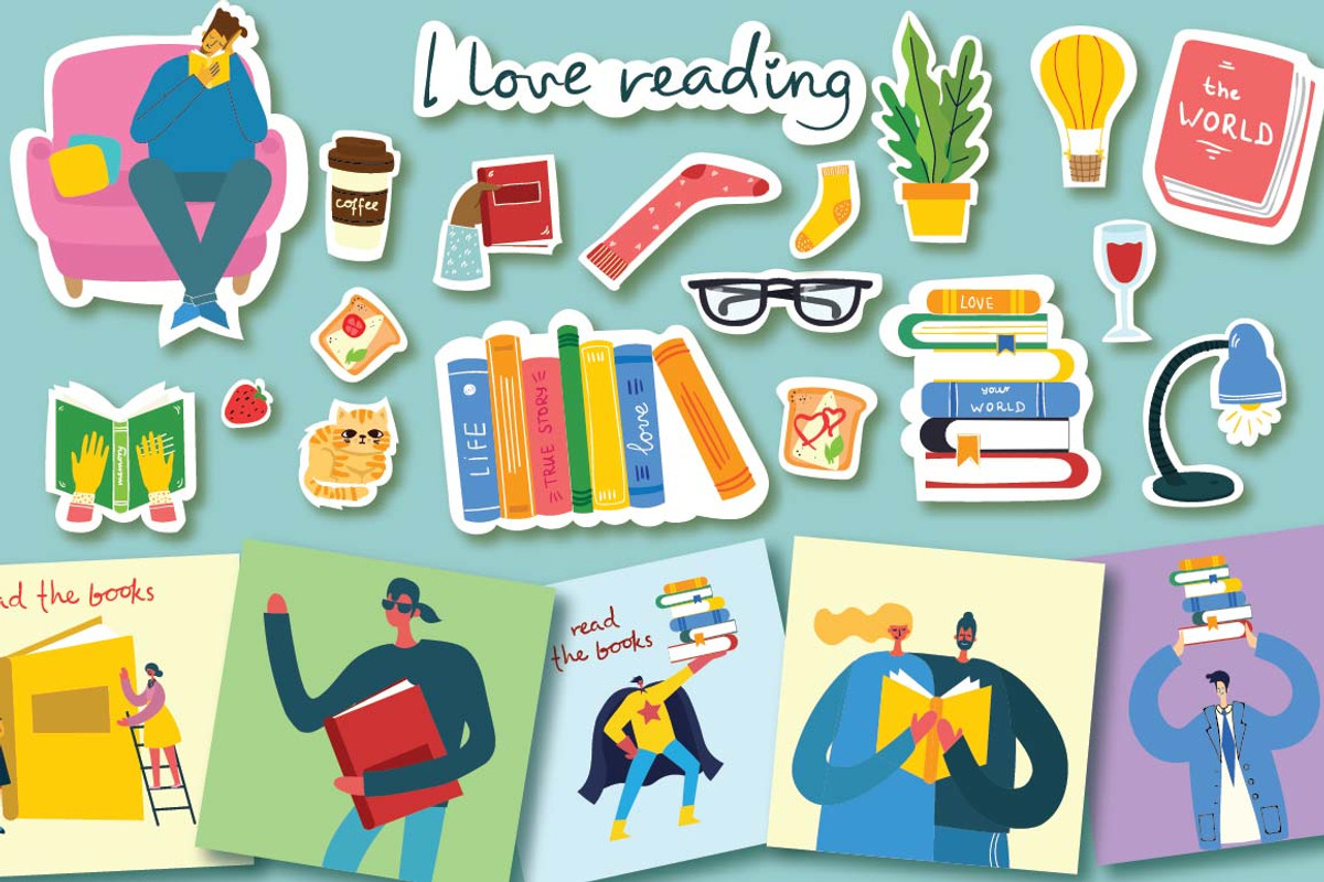 I love reading!, an Education Illustration by Virinaflora (Photo 3 of 5)
