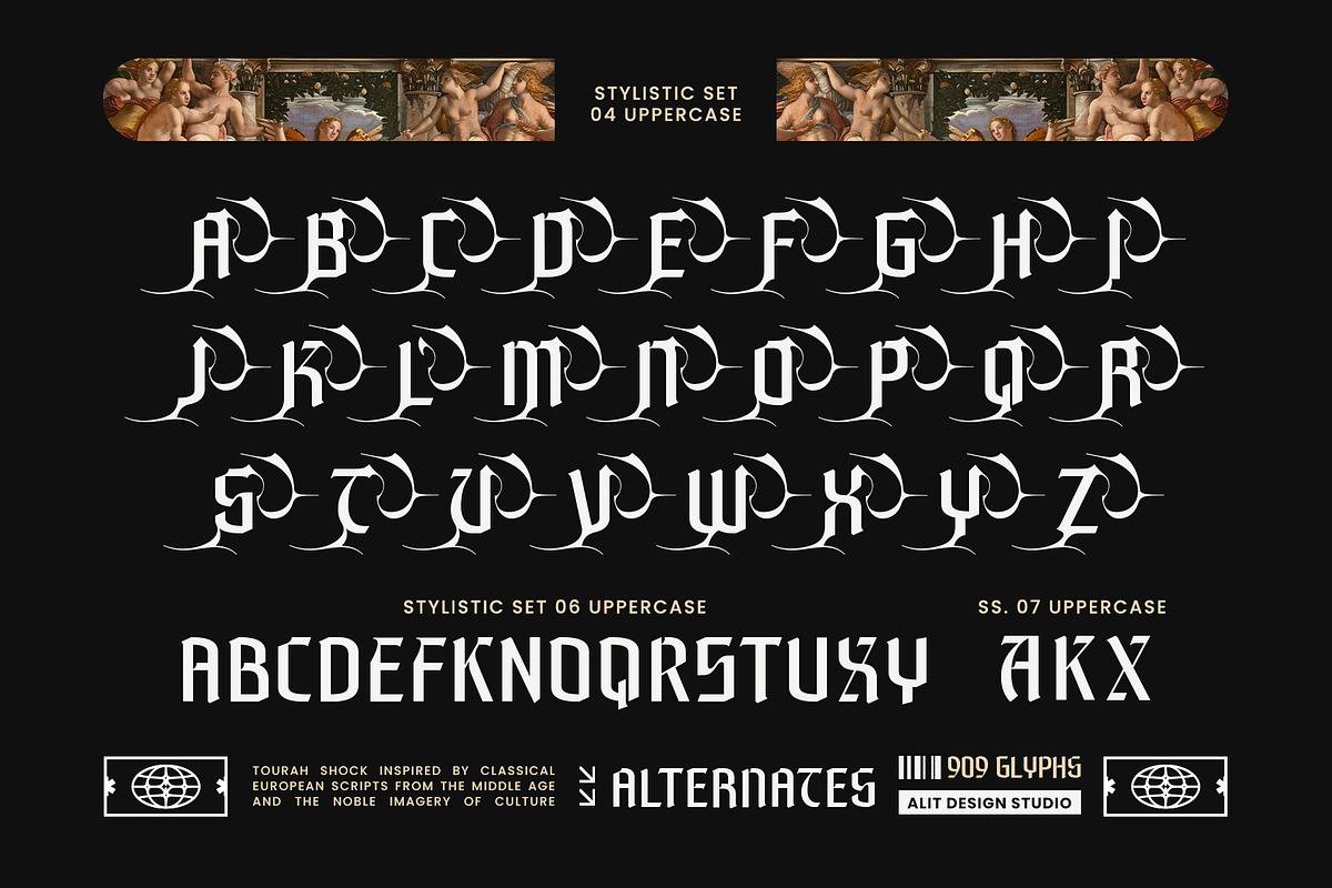 Tourah Shock Typeface, a Blackletter Font by alit design (Photo 7 of 17)