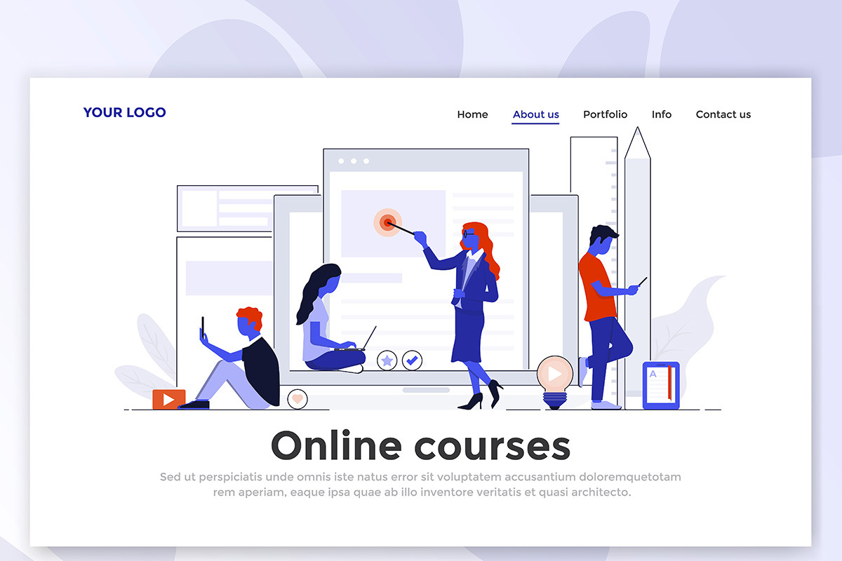 Flat Design Landing page templates, a Person Illustration by Creative Graphics (Photo 8 of 12)