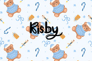 Coquette Christmas Bear Seamless, a Pattern Graphic by KisbyArt (Thumbnail 1 of 3)