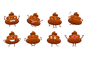 Poop Characters. Little Funny