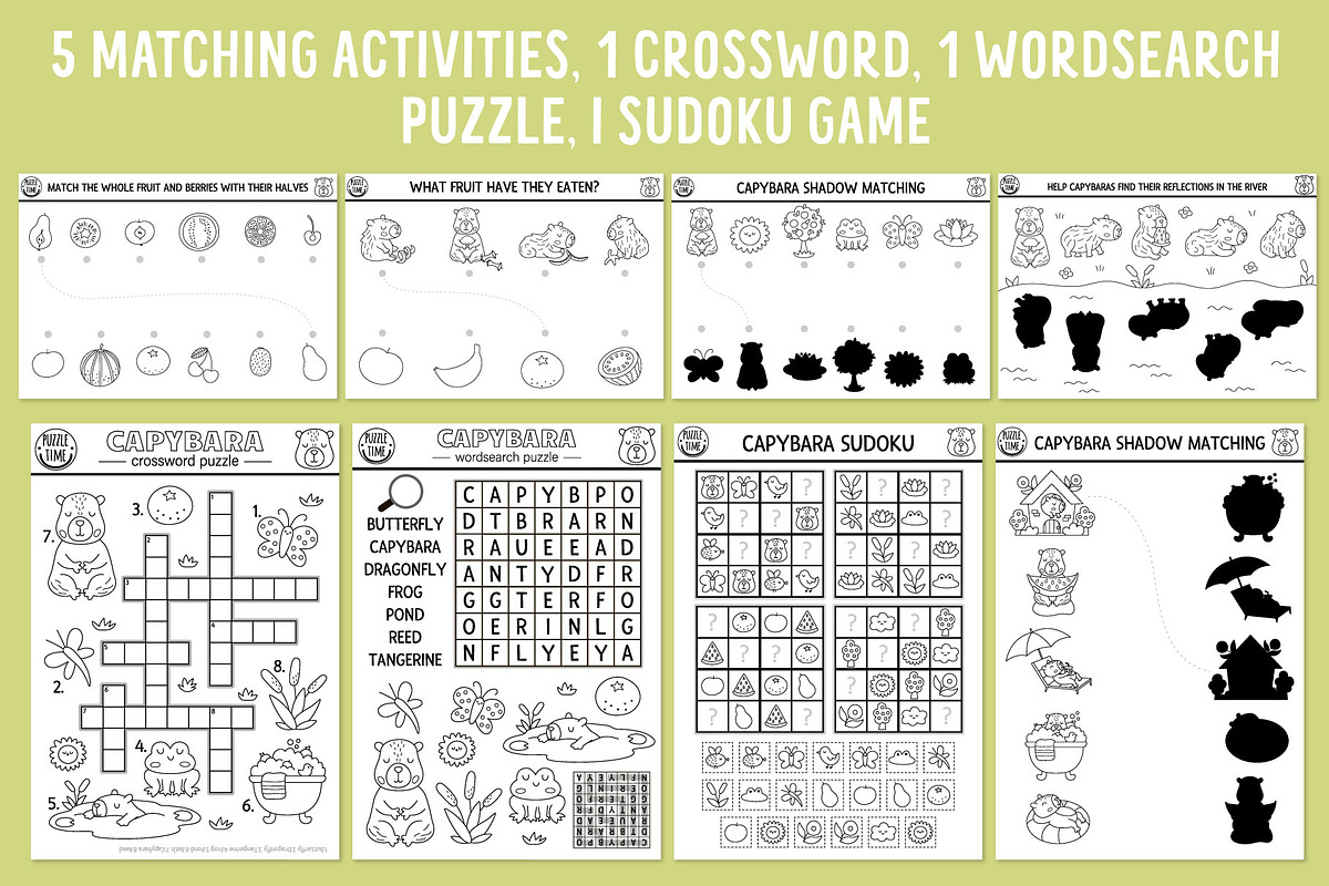 Capybara coloring games for kids, an Education Illustration by Lexi Claus (Photo 4 of 17)