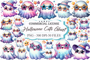 Halloween Cute Ghost Collection, an Illustration by designcity5