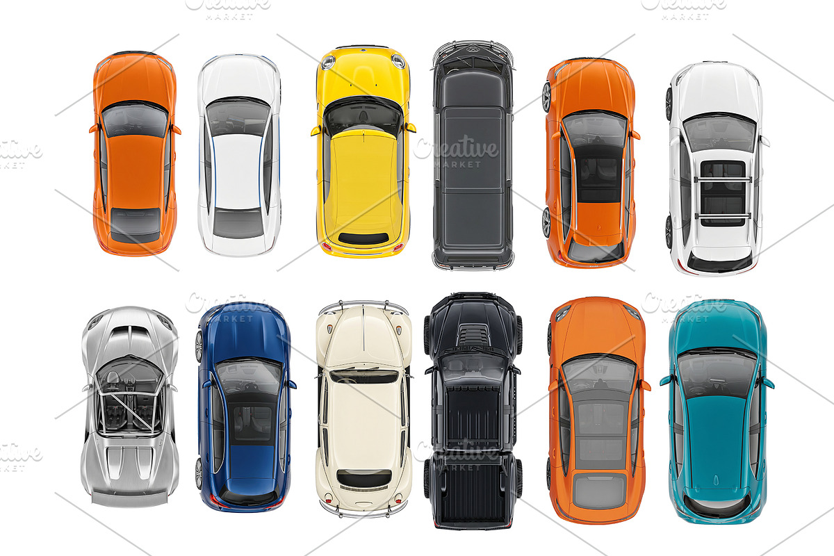 50 Cars Top View Architecture Bundle, a Transportation Illustration by Nurlan's shop (Photo 10 of 15)
