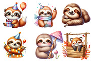 Sloth Watercolor Animal Clipart, an Illustration by Watercolor design (Thumbnail 2 of 4)