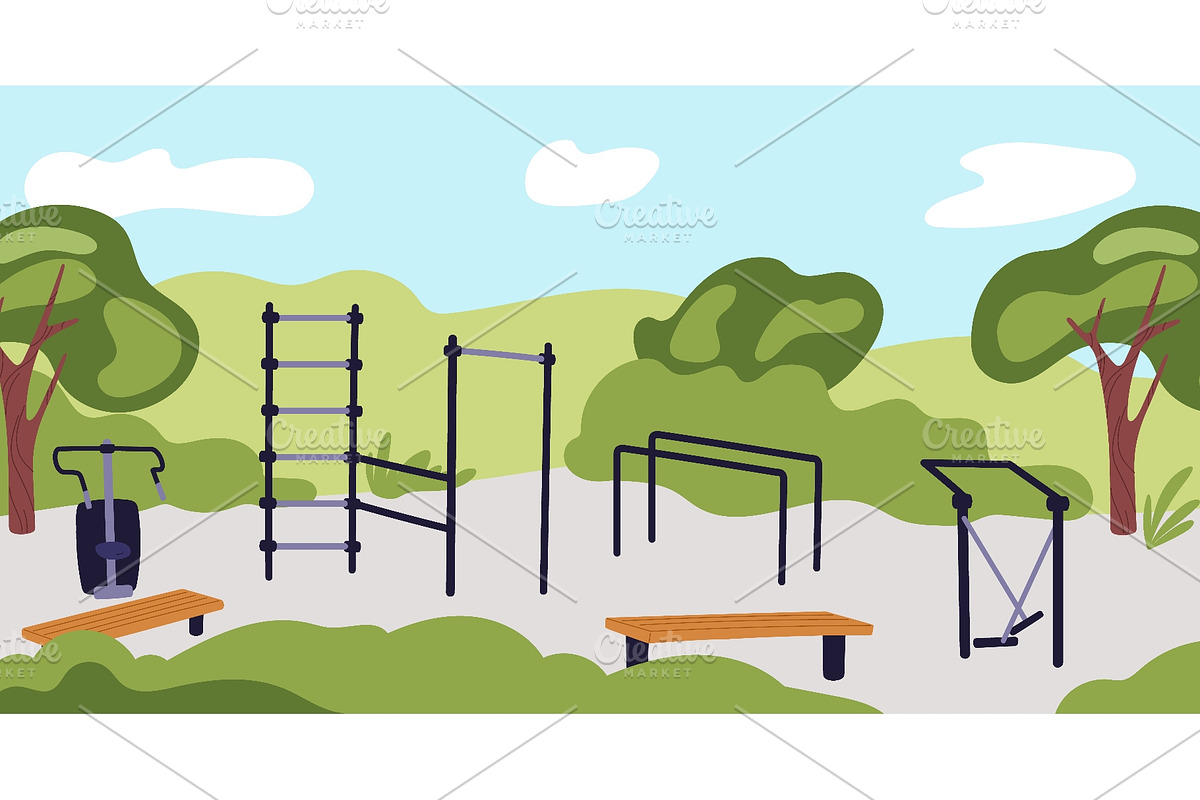 Sports playground with exercise, a Sport Illustration by Vectorbuum (Photo 1 of 3)