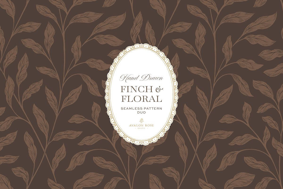Vintage Bird & Floral Pattern Duo, a Pattern Graphic by Eclectic Anthology (Photo 3 of 13)