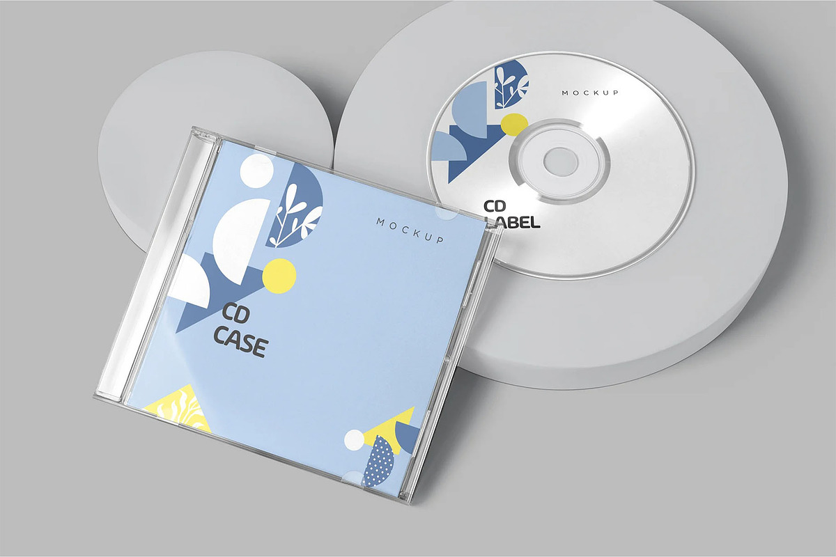 CD Label & Case Mockups, a Product Mockup by megostudi0 (Photo 7 of 7)