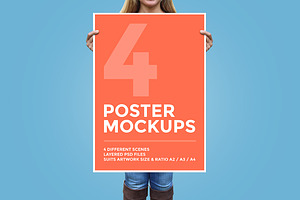 4 Poster Mockup Bundle