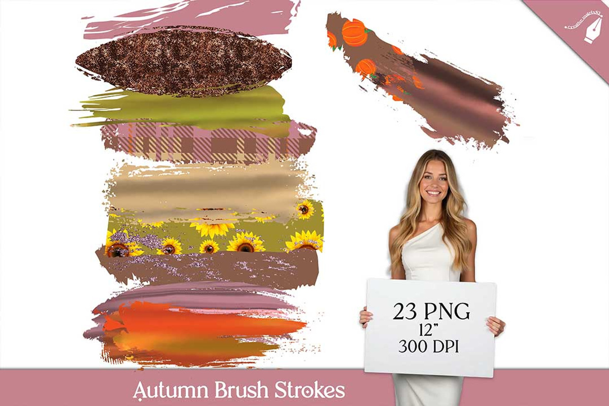 Autumn Brush Strokes Clipart, a Seasonal Illustration by Creative Matrix82 (Photo 1 of 6)