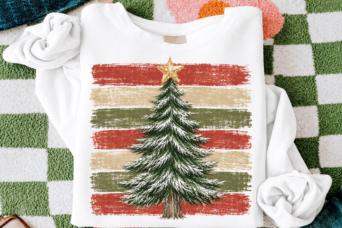 Striped Christmas Tree PNG,Vintage, a Seasonal Illustration by Libby Wishes (Photo 3 of 3)