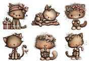 Whimsical Christmas Cat Clipart, an Illustration by Craft Nest (Thumbnail 10 of 10)