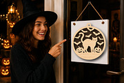 Halloween Black Cat Suncatcher SVG, a Work Illustration by Digital Artistic99 (Thumbnail 3 of 4)