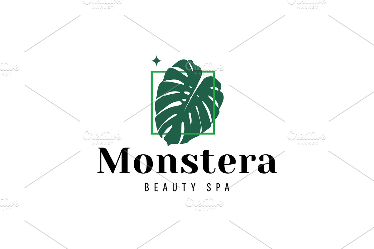 Monstera studio logos in a minimalis, a Branding & Logo Template by Dyn Studio