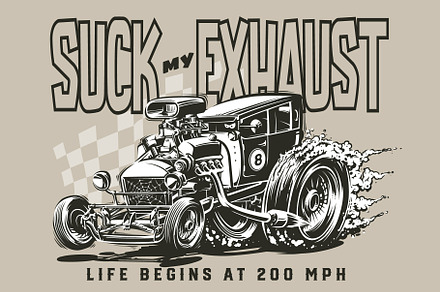 Vector Hot Rod, a Transportation Illustration by daver2002ua