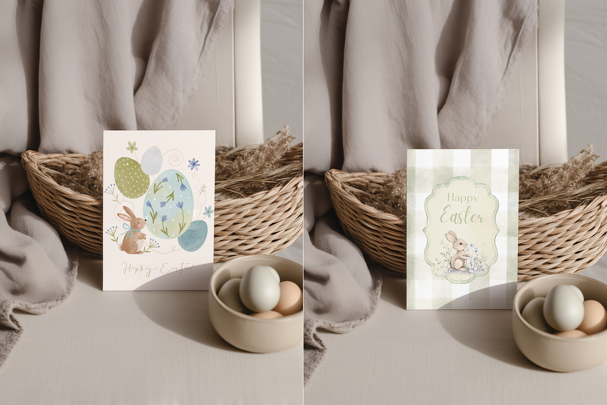 Neutral 5x7 Easter Card Mockup, a Product Mockup by Serenefeeling (Photo 2 of 6)