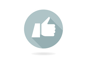 Fine Vector Flat Icon With Thumb Up, an Outline Icon by FineArtStudio