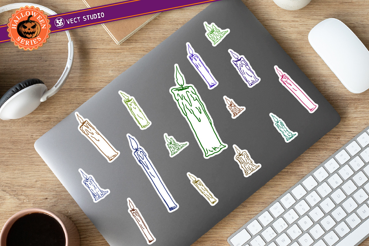 15 Candle Halloween Stamp Brushes, a Brush Add-On by vectstudio (Photo 3 of 9)