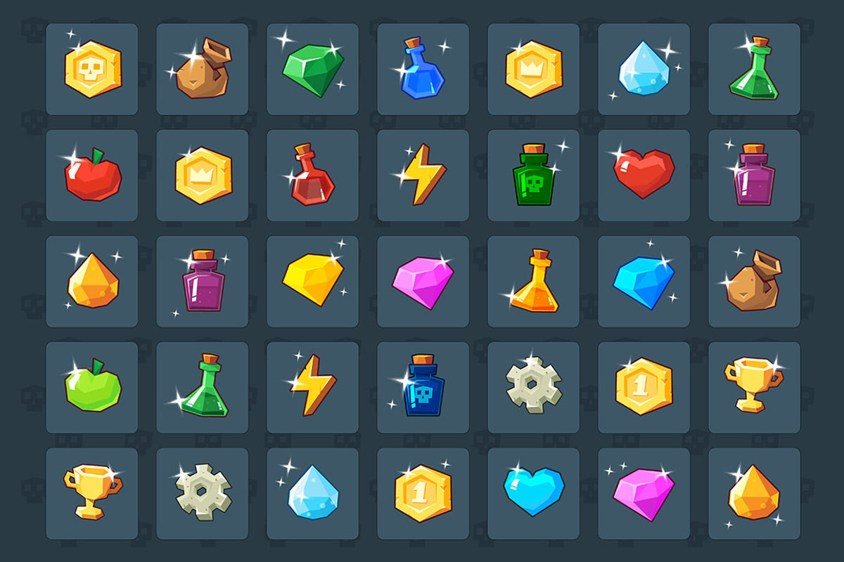 Basic Game Elements Icons, a Templates & Theme by Game Ui art