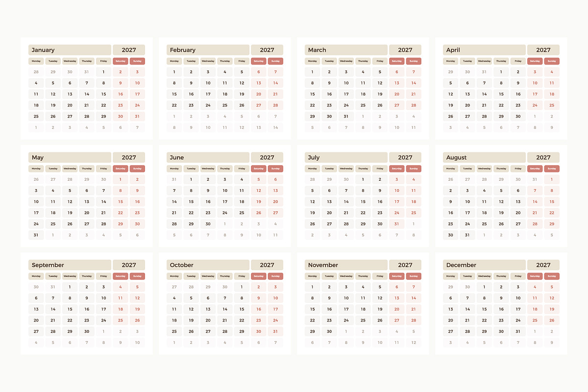 2027 Calendar and Planner, a Stationery Template by PixMarket (Photo 4 of 9)