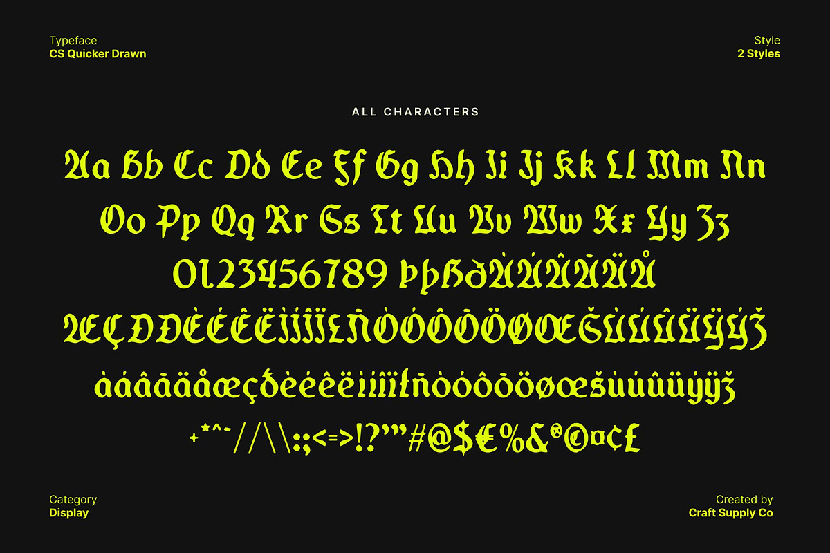 CS Quicker Drawn, a Blackletter Font by Craft Supply Co. (Photo 8 of 8)