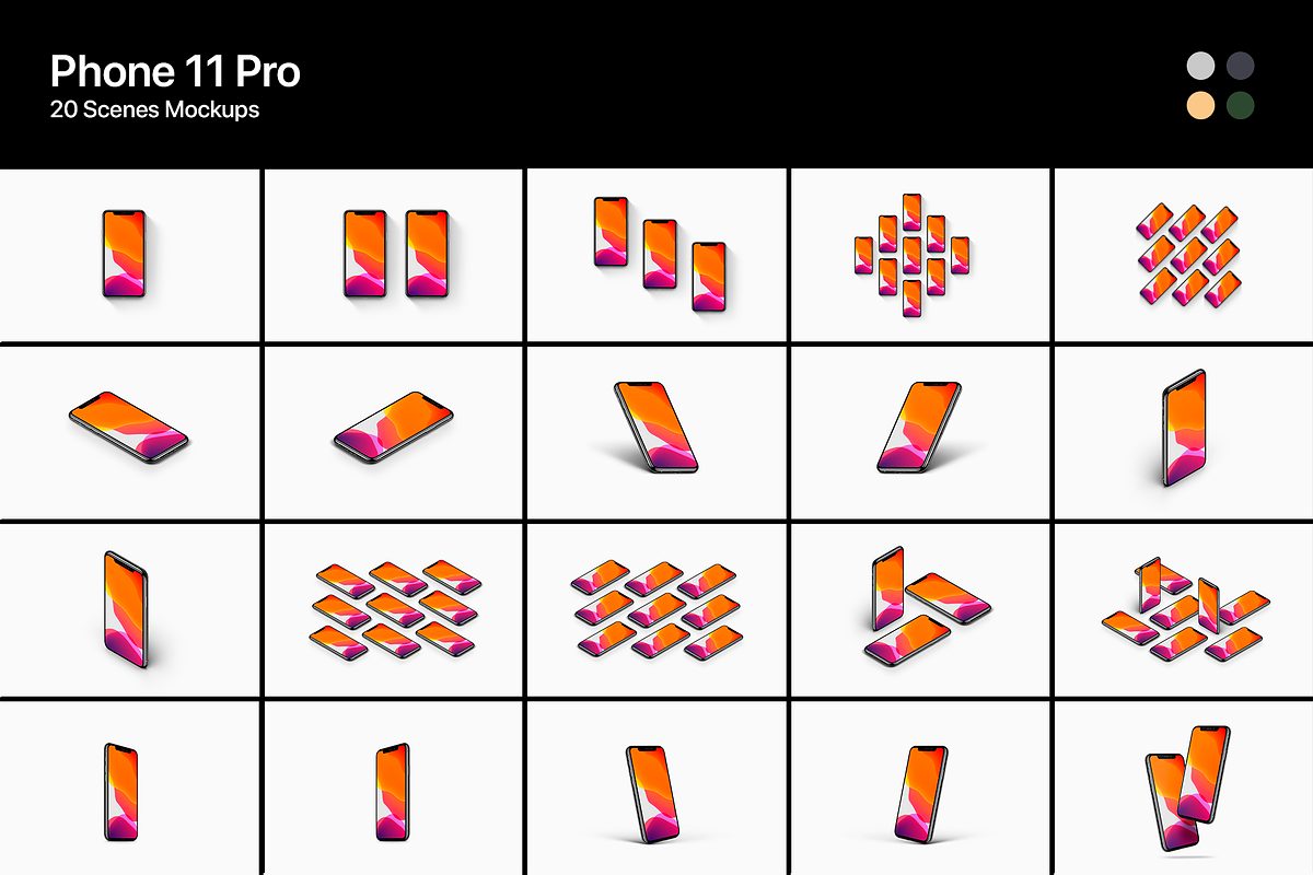 Phone 11 Pro - 20 Mockups Scenes, an iPhone Mockup by Asylab (Photo 3 of 38)