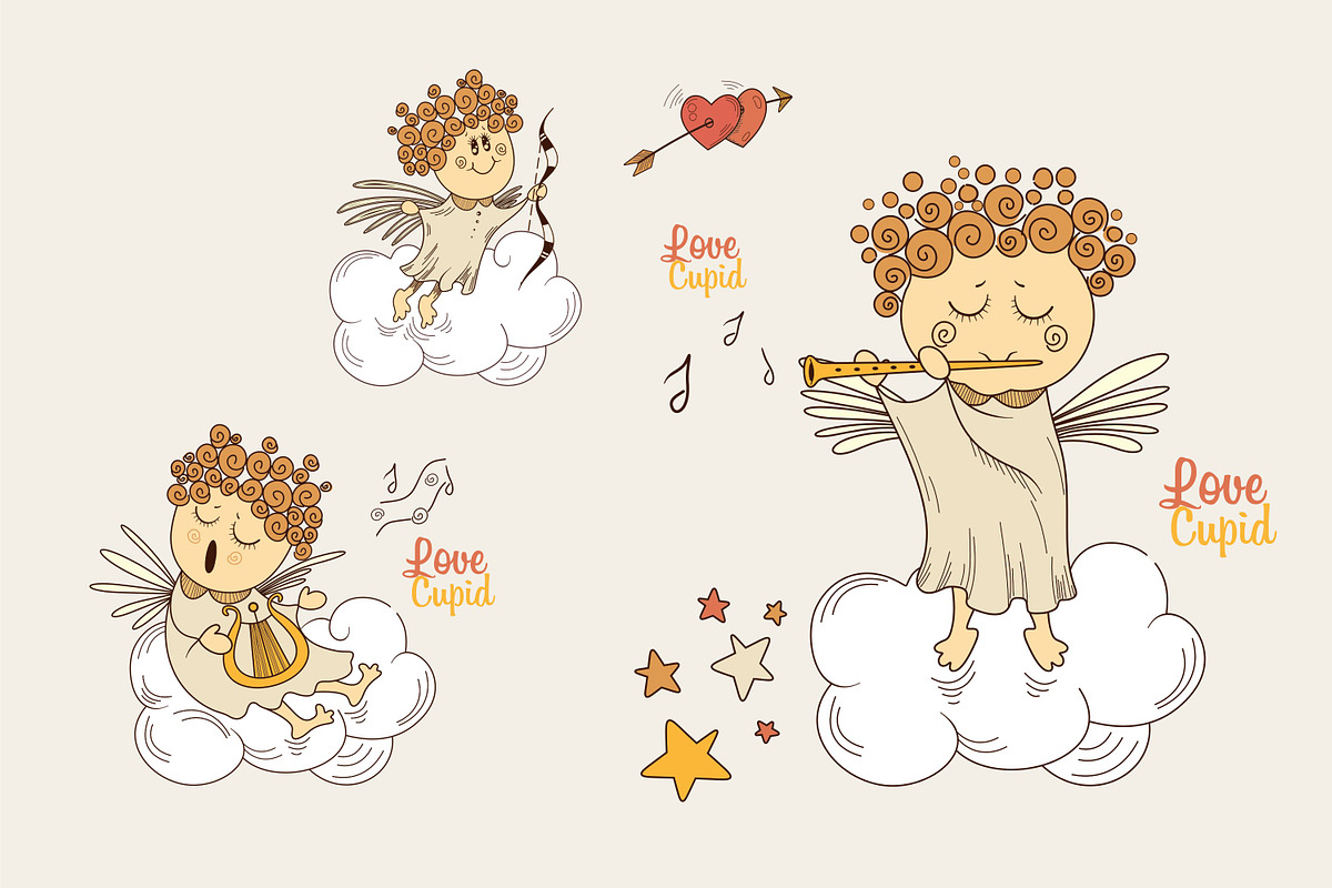 Cartoon Vector Cupids, an Illustration by logika 600 (Photo 2 of 2)