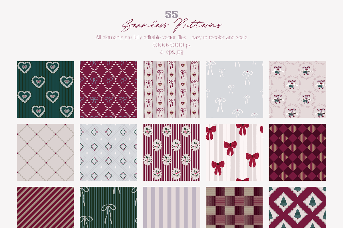 Christmas Backgrounds & Patterns, a Background Graphic by Animoon (Photo 12 of 17)