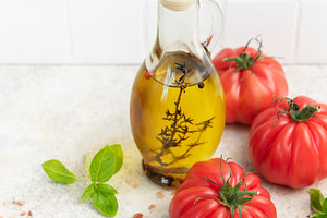 Healthy mediterranean cooking ingredients for fresh summer recip, a Food & Drink Photo by Olena Rudo