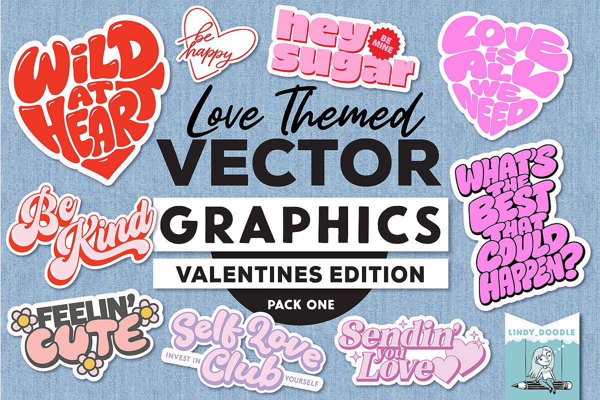 Love-themed Vector Graphics Pack 1, a Seasonal Illustration by Lindy_doodle (Photo 1 of 7)
