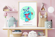 Cheerful cartoon hippo. Tshirt, PNG., an Animal Illustration by KENO Mascots (Thumbnail 3 of 4)