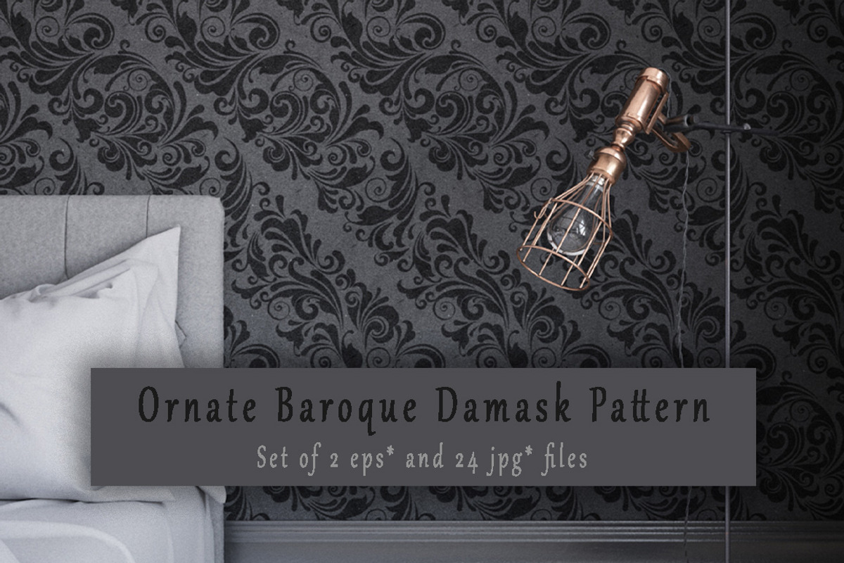 Ornate Baroque Damask Pattern., a Decorative Illustration by EireenBel (Photo 1 of 8)