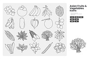 Asian Fruits Vegetables Icon Pack, an Outline Icon by erifqizeicon (Thumbnail 1 of 3)