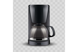 Drip Coffee Maker With Glass Pot.