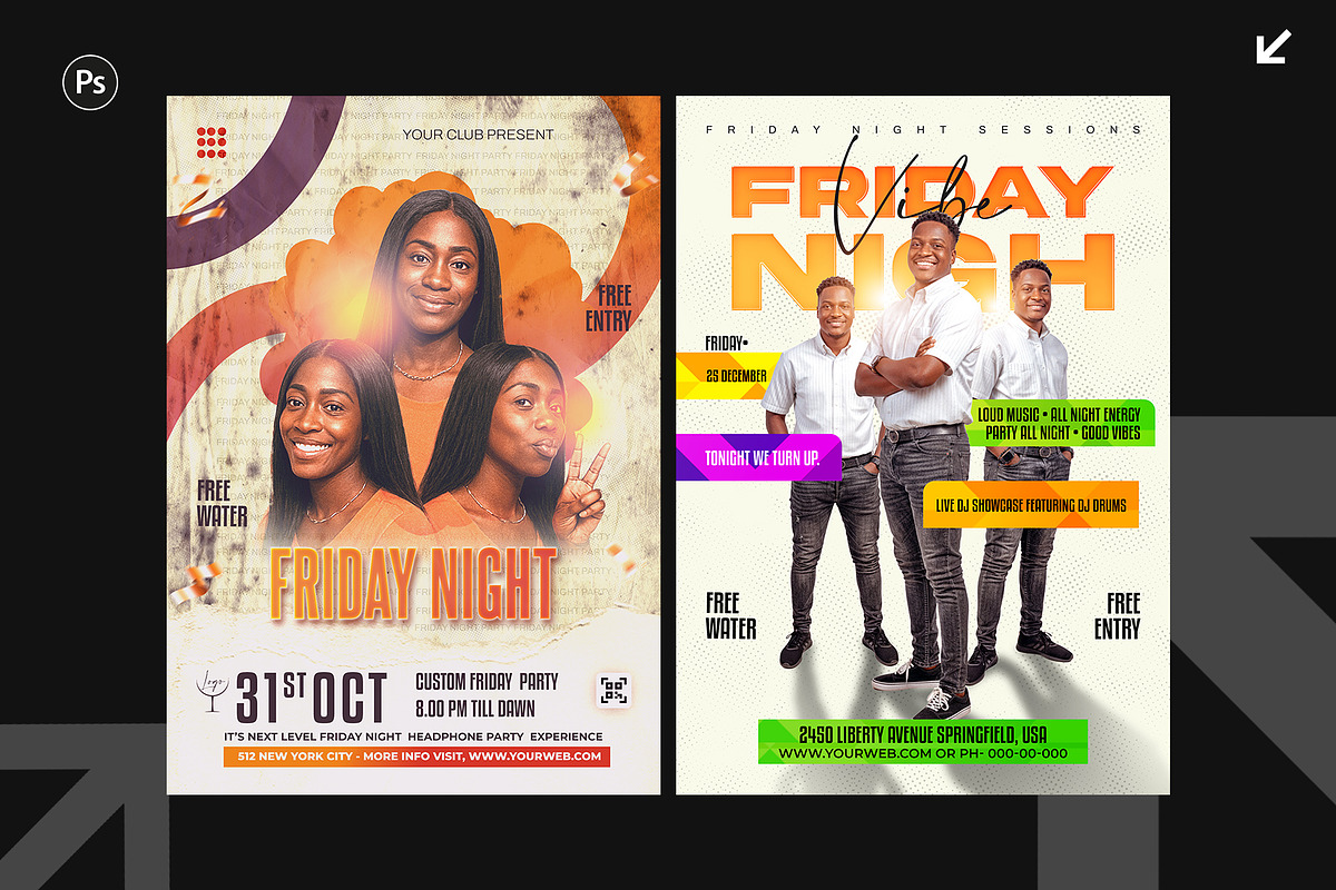 06 Friday Night Party Flyer Design, a Flyer Template by Shajib Shikder (Photo 3 of 4)
