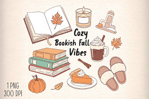 Bookish Fall Vibes PNG, an Illustration by Daily.Designs