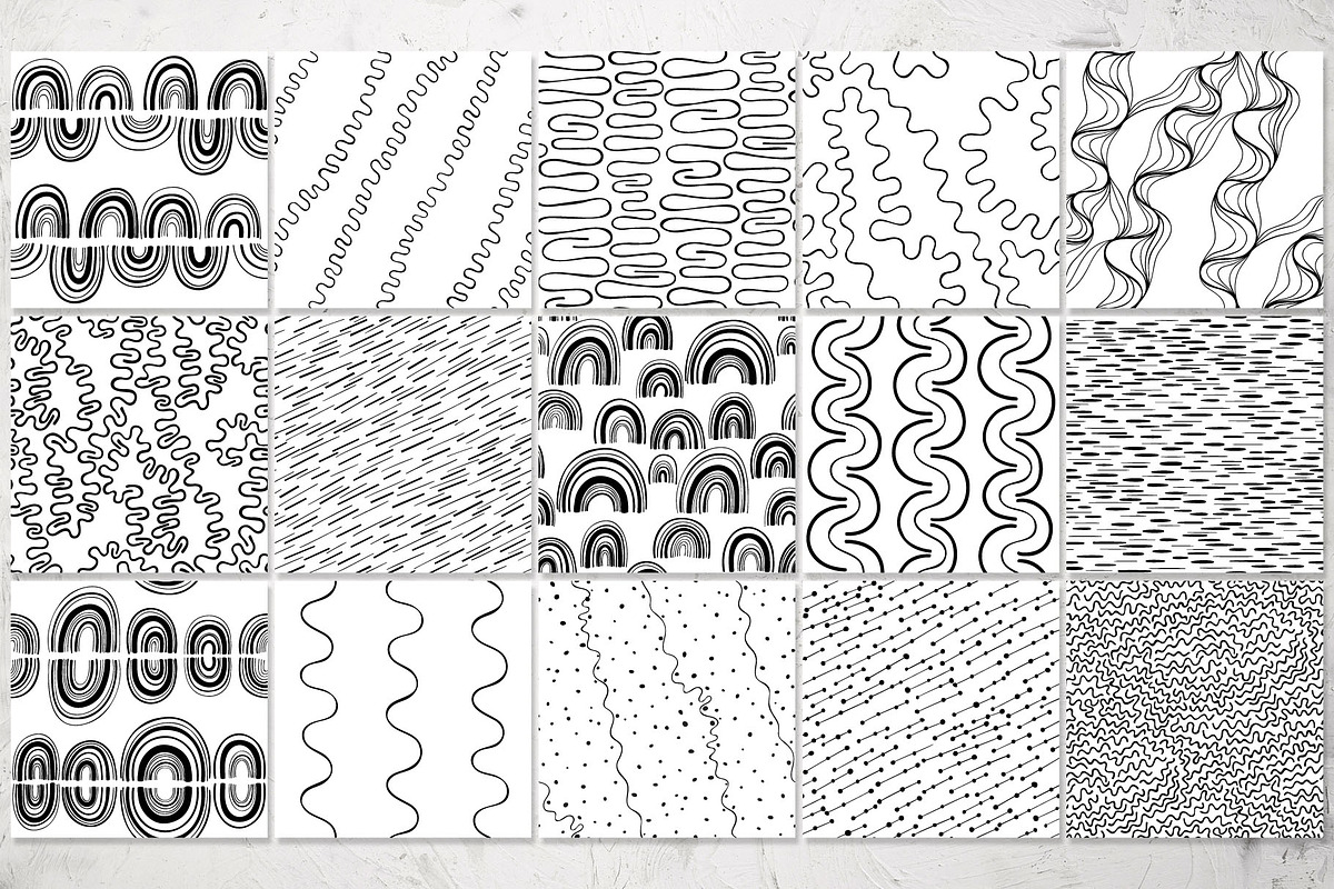 30 abstract black and white patterns, a Pattern Graphic by pineart (Photo 3 of 7)