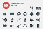 Glyph Icons Music Set, a Solid Icon by Jumbo Icons (Thumbnail 1 of 9)