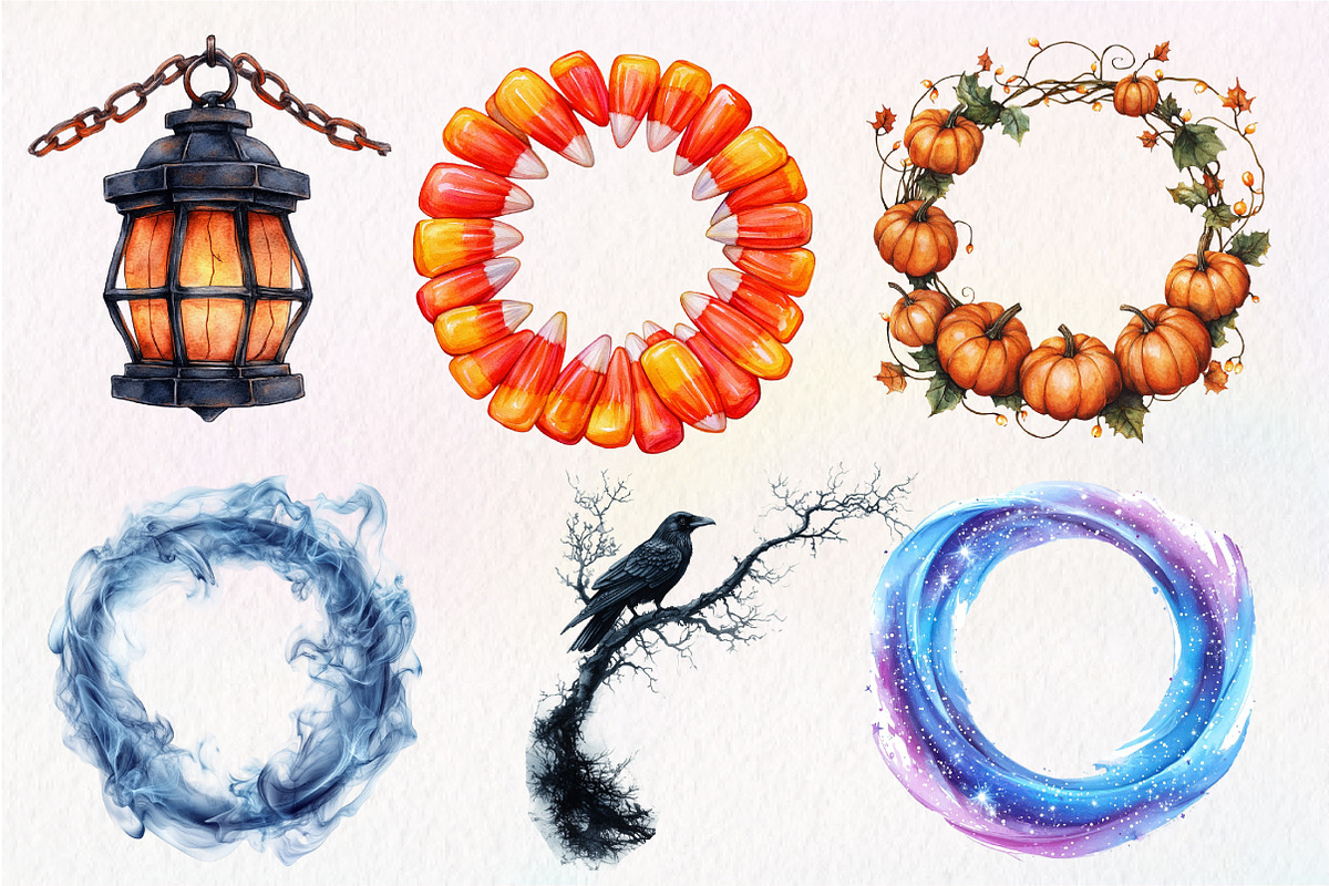 Spooky Halloween Frames Clipart, an Illustration by Dream Creation (Photo 6 of 6)