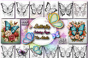 Butterfly Coloring Pages for Adults, an Education Illustration by Design Zone (Thumbnail 1 of 7)