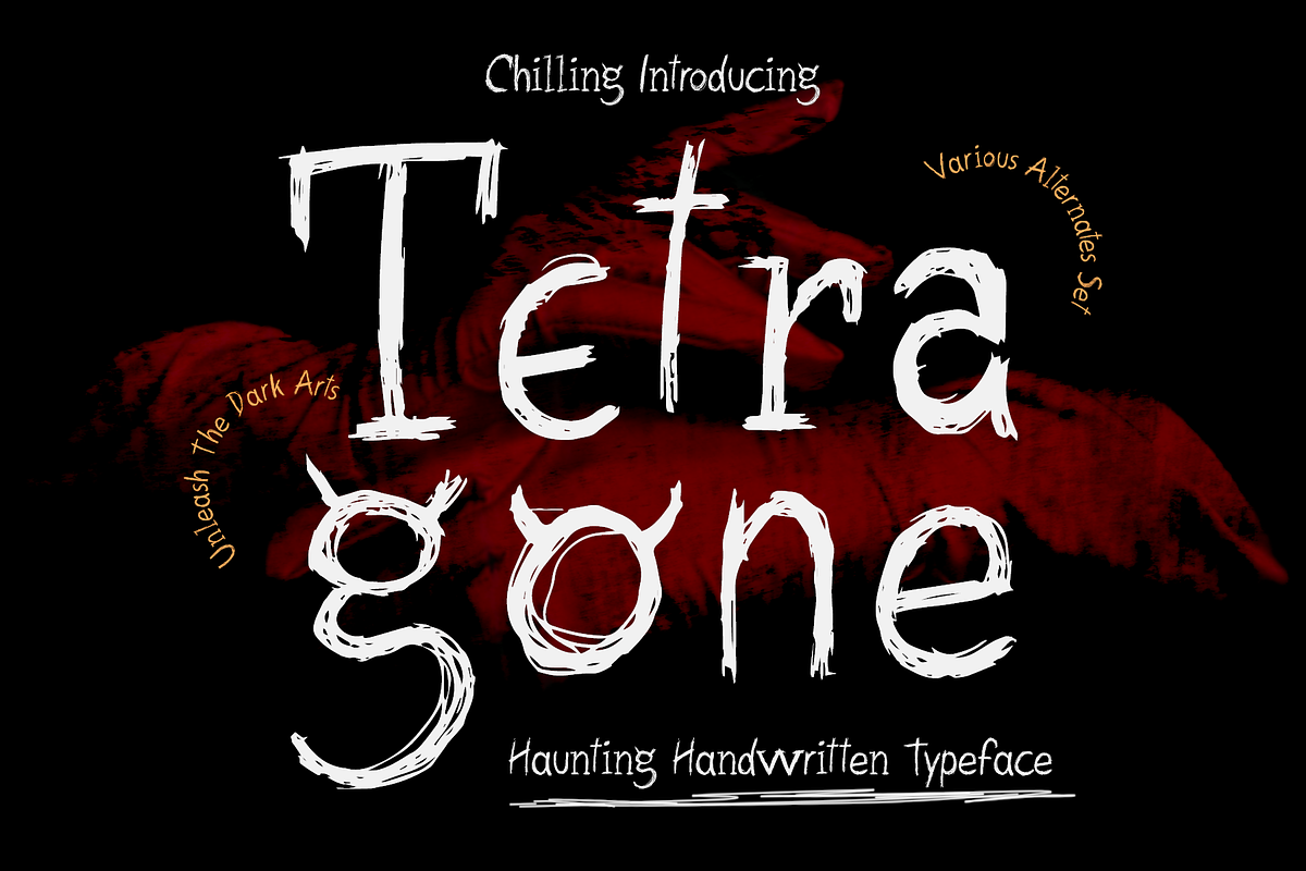 CF Tetragone - Horror Handwritten, a Handwritten Font by Indotype Foundry (Photo 1 of 10)