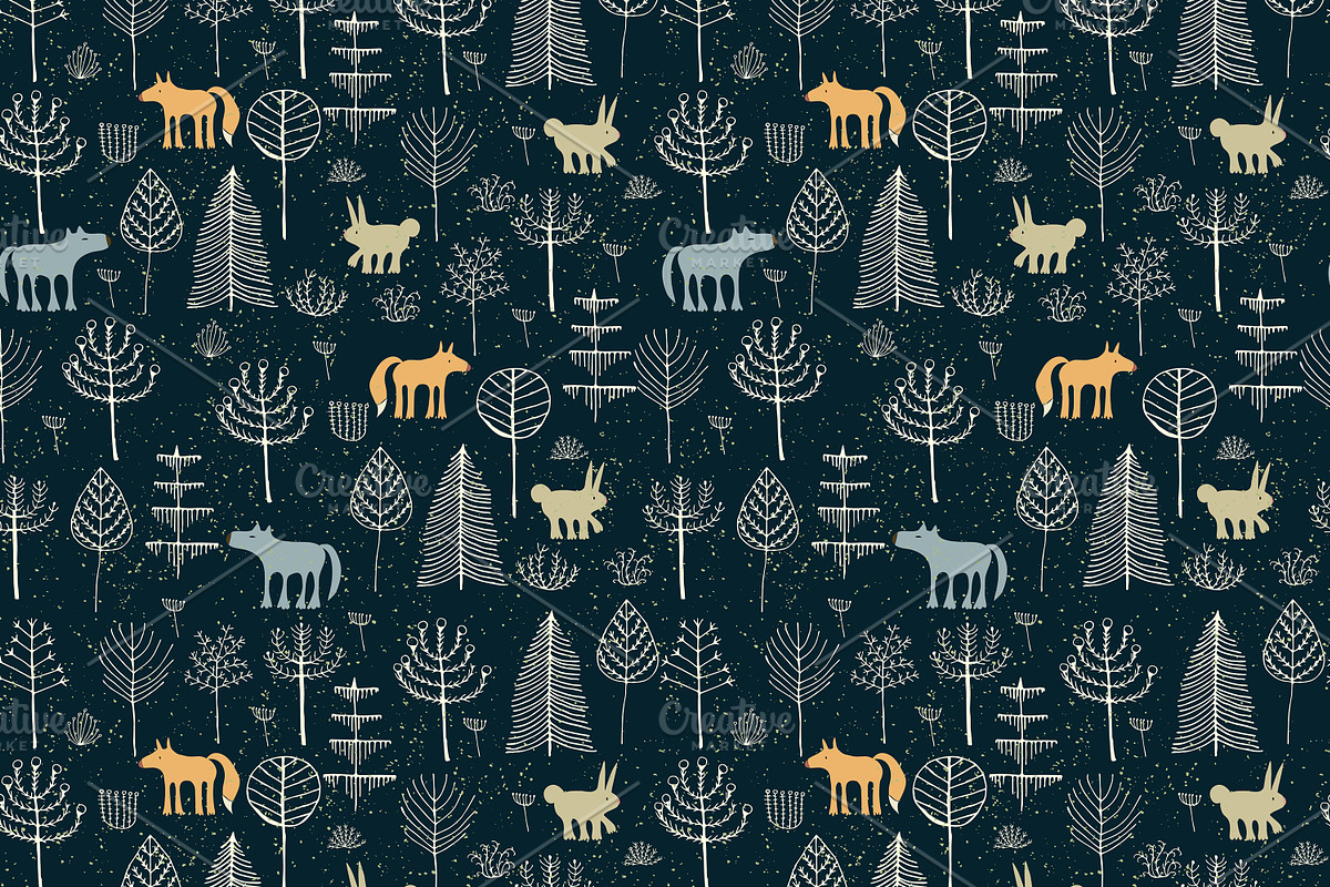 Magic forest -  seamless patterns, a Pattern Graphic by Anna Isaeva (Photo 3 of 5)