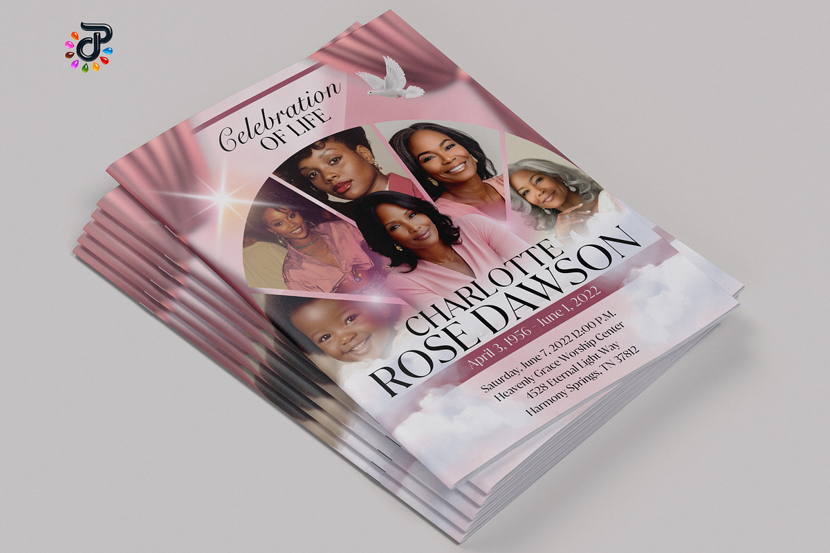 Elegant Canva Obituary Template, a Brochure Template by Protech Design ENT (Photo 3 of 9)