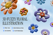 3D Fuzzy Floral Illustration, an Object Graphic by Illustrava (Thumbnail 1 of 7)